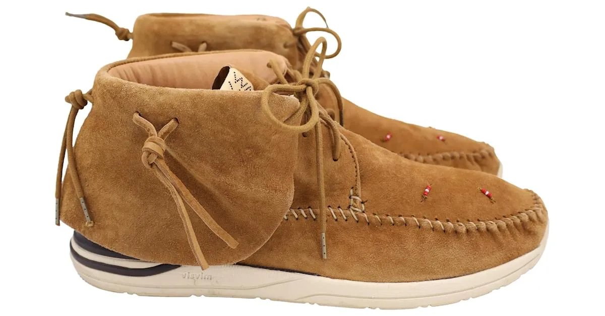 Autre Marque Zapatos Visvim FBT Lhamo Folk en cuero de reno marrón Castaño Roja 