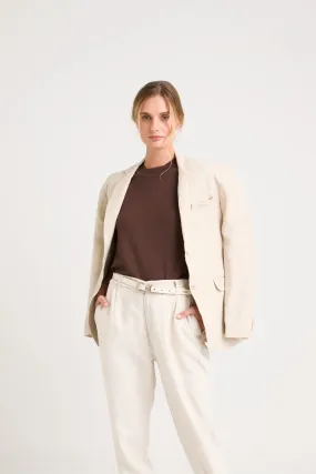 Blazer aurora en lino para mujer fit holgado