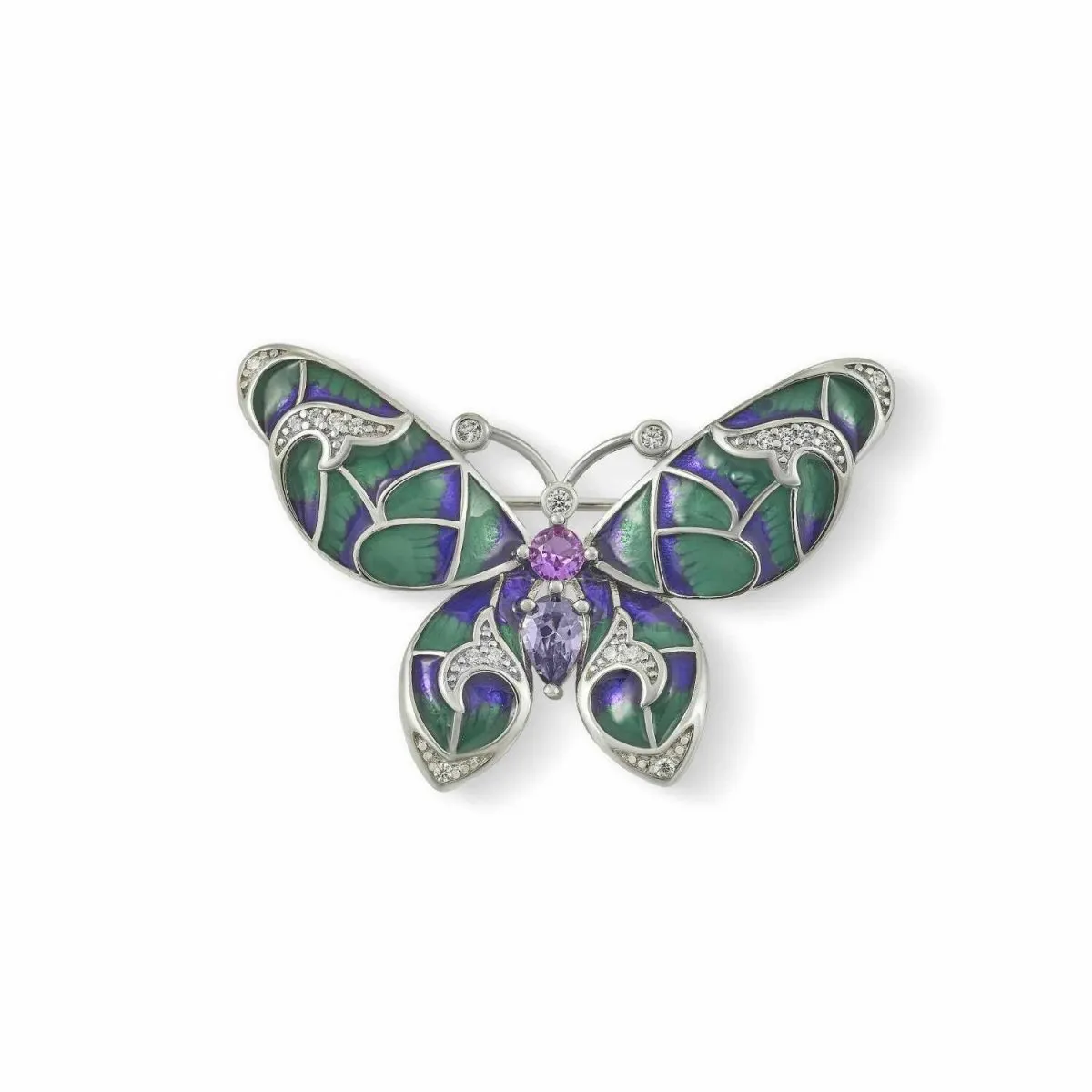 Broche de plata diseo mariposa