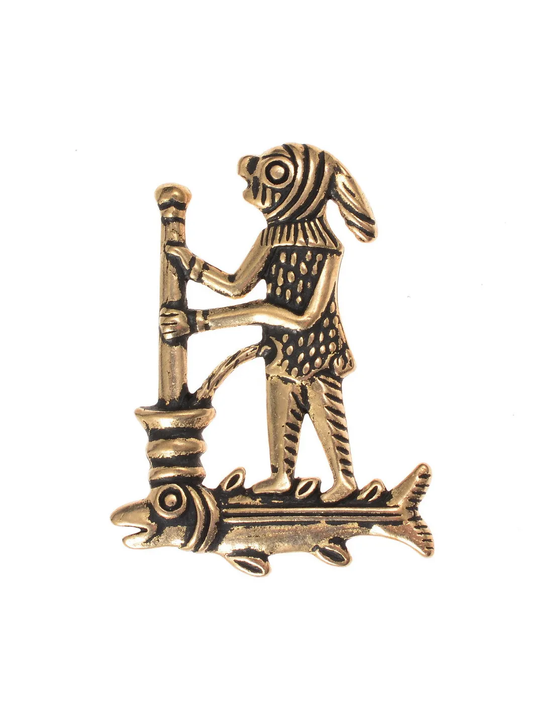 Broche en bronce peregrino Médico Mono