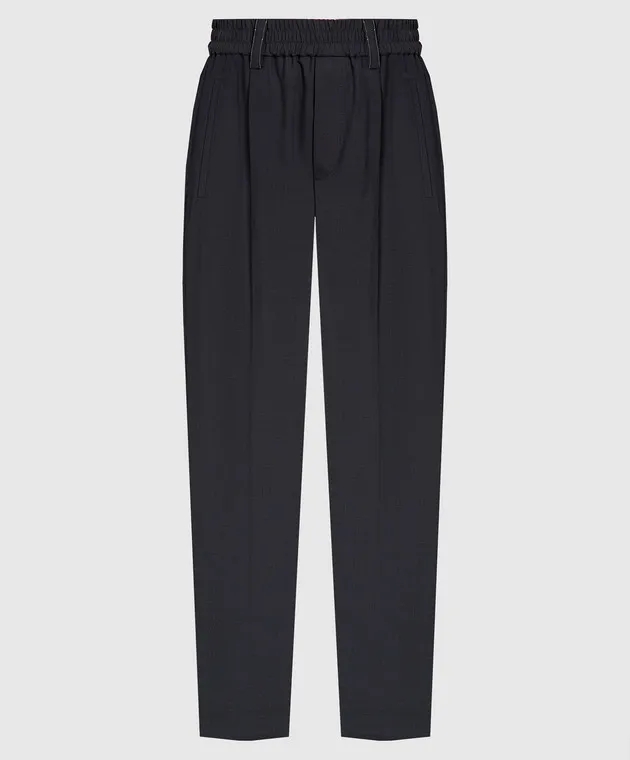 Brunello Cucinelli Gray pants with monil chain