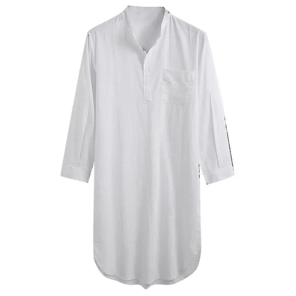 Camisa de dormir camisón de algodón para hombres -zz