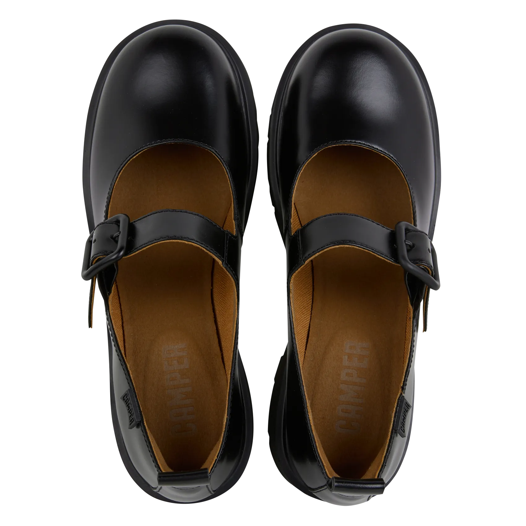 CAMPER MILAH - Zapatos de cuña de cuero en negro