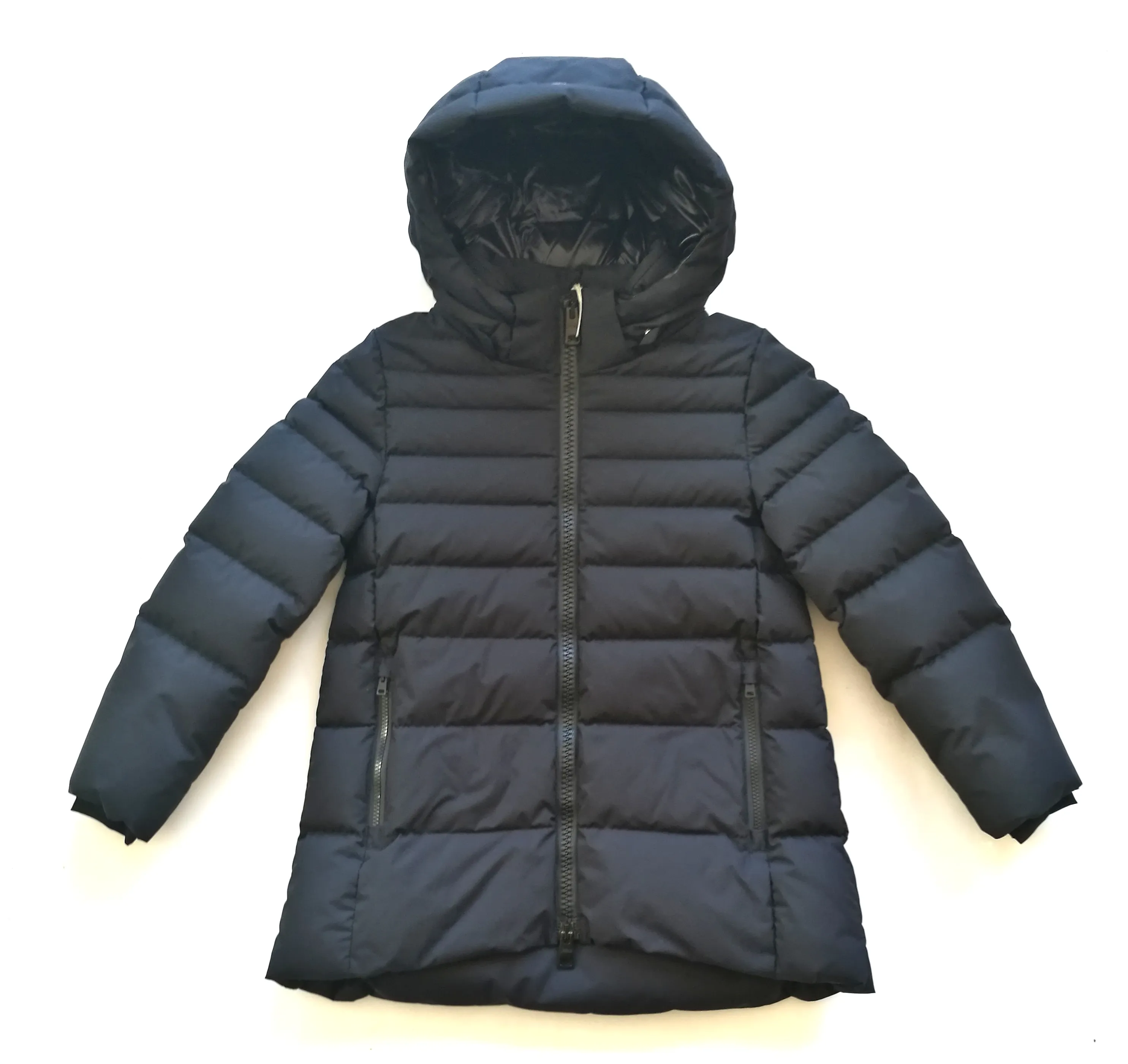 Chaqueta de plumas HERNO junior con capucha laminar niña PI0028G11106 negro