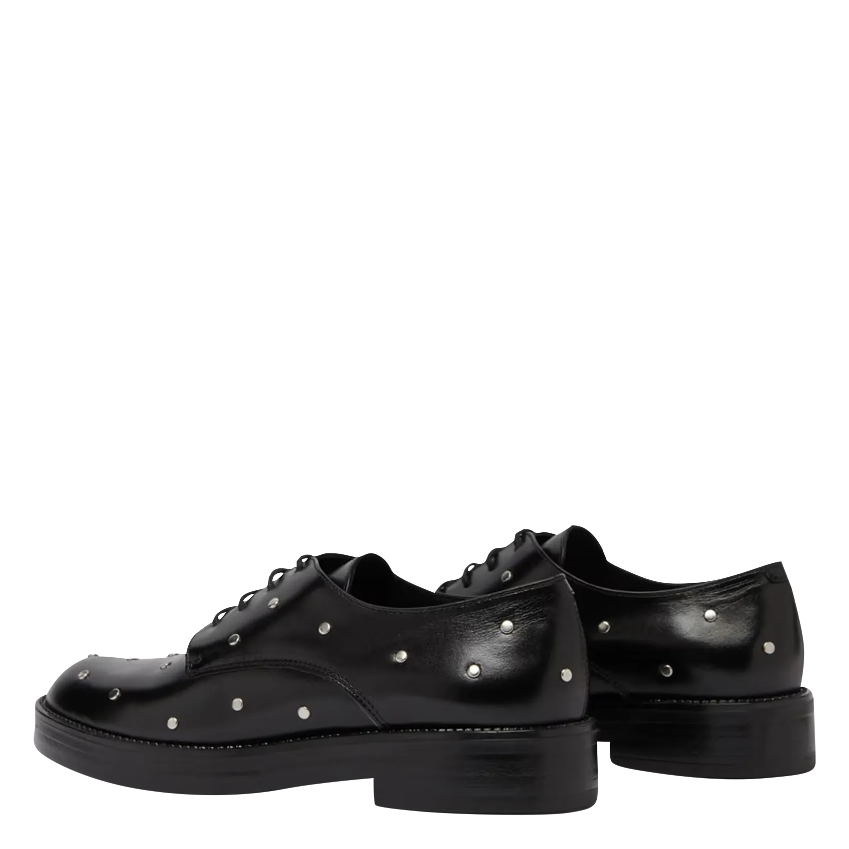 JONAK ASTOU - Zapatos derby de cuero con detalles plateados en negro