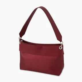 O bag turn wide borgoña metal con mango