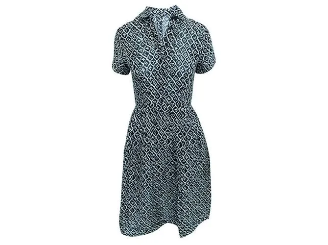 REFORMATION Elegante vestido midi estampado en blanco y negro 
