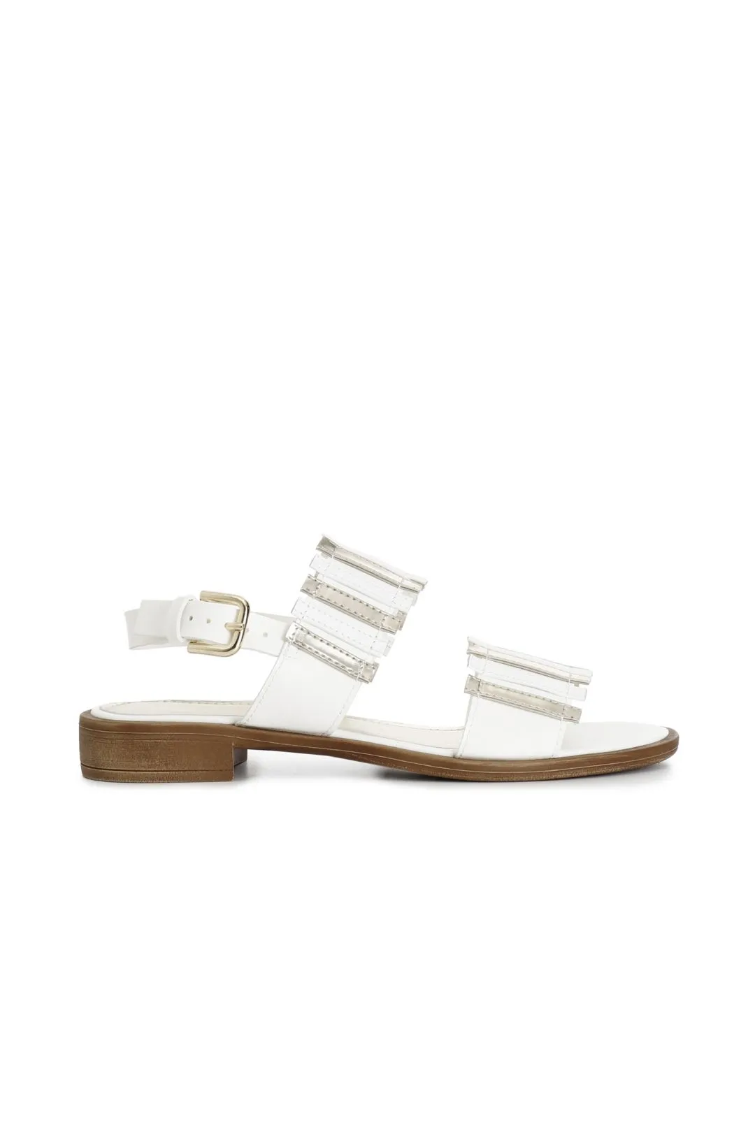 sandalias de fraile con múltiples tiras en la pala white/gold