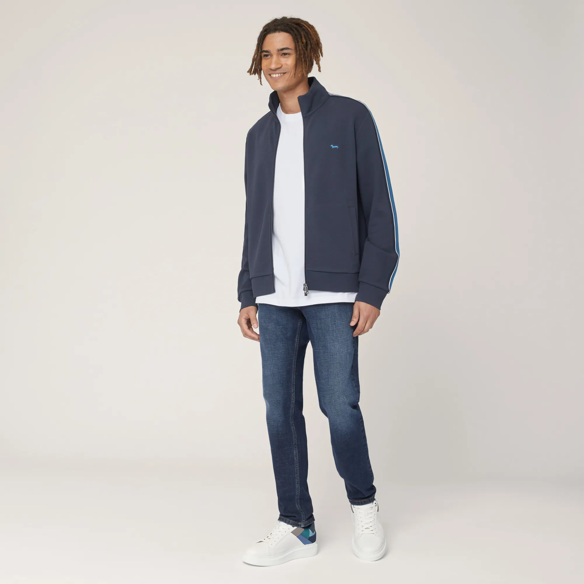 Sudadera con cremallera completa y cinta
