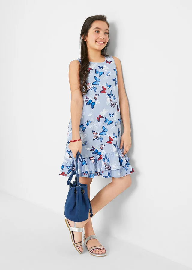 Vestido de punto Azul estampado
