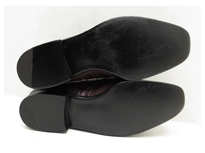 ZAPATOS JM WESTON 375 OXFORD PUNTA FLORAL 10E 44 CUERO BURDEOS 