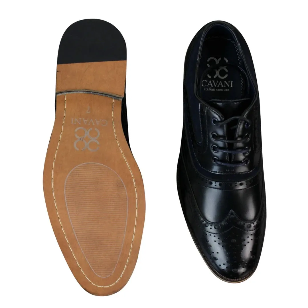 Zapatos retro Gatsby de encaje de cuero de ante real para hombre